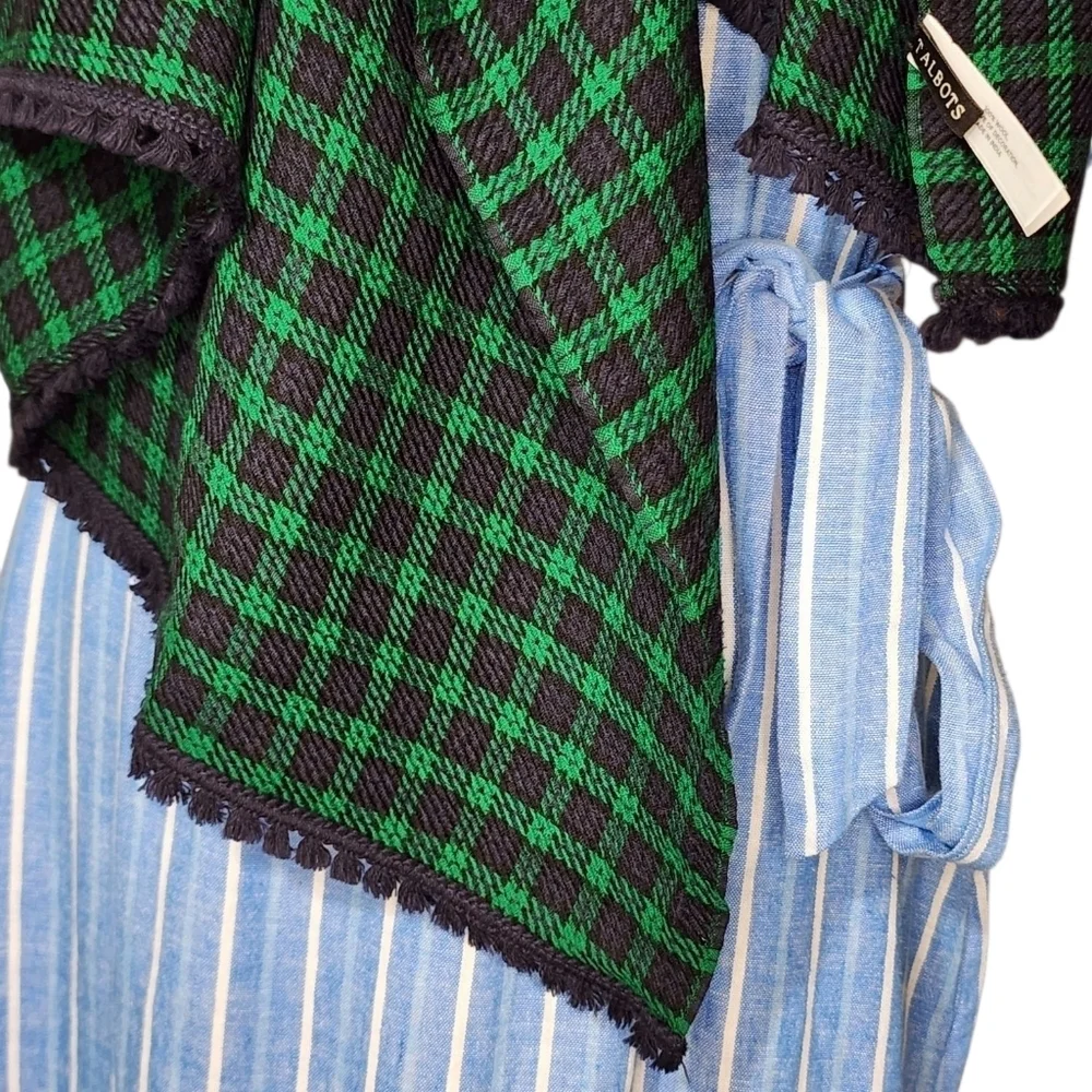 Talbots Plaid Scarf in Green and Blue
